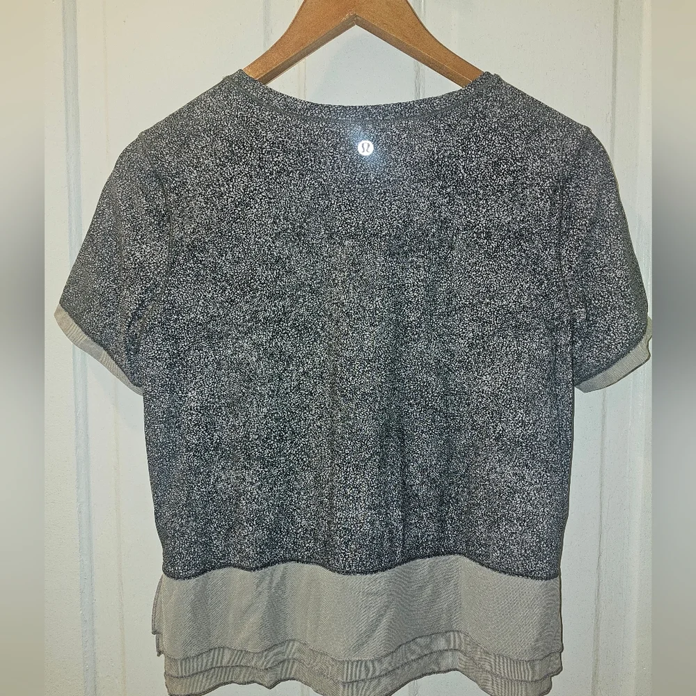 Lululemon Sole Training Top in the Sea Spray Alpine White Dark Chrome